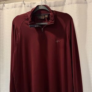 Greg Norman Tasso Elba Collection Burgundy Quarter Zip Polo